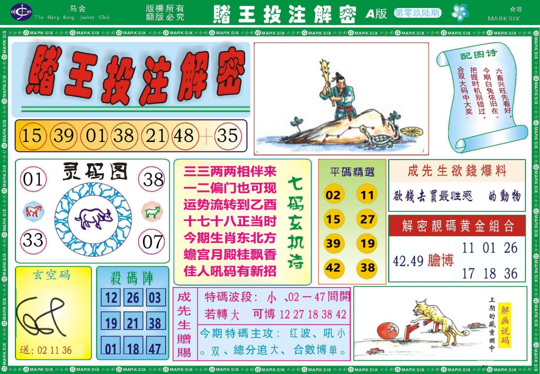 096期赌王投注解密[图]